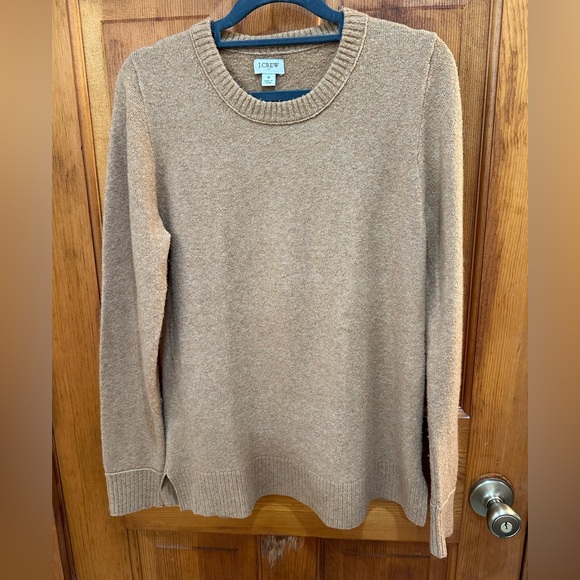 J. Crew Factory Crewneck Sweater in Extra Soft Yarn Wool Blend - Camel, Small - Picture 4 of 9